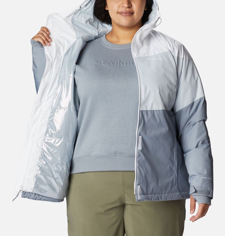 Thumbnail: Women's Tipton Peak II Insulated Jacket - Plus Size, Color: White, Tradewinds Grey, Cirrus Grey, image 5