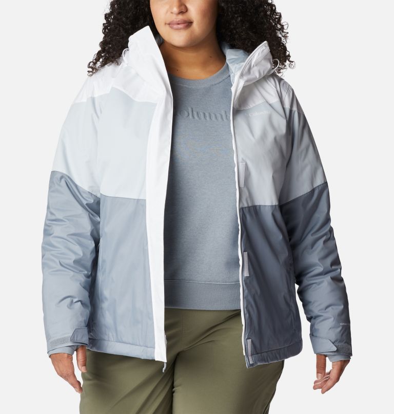 Plus size white on sale windbreaker