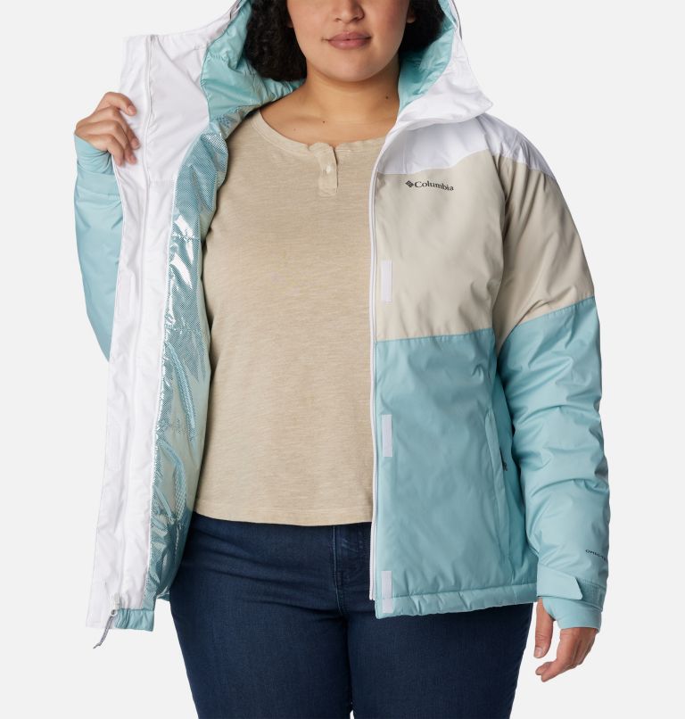 Thumbnail: Women's Tipton Peak II Insulated Jacket - Plus Size, Color: White, Dark Stone, Aqua Haze, image 5