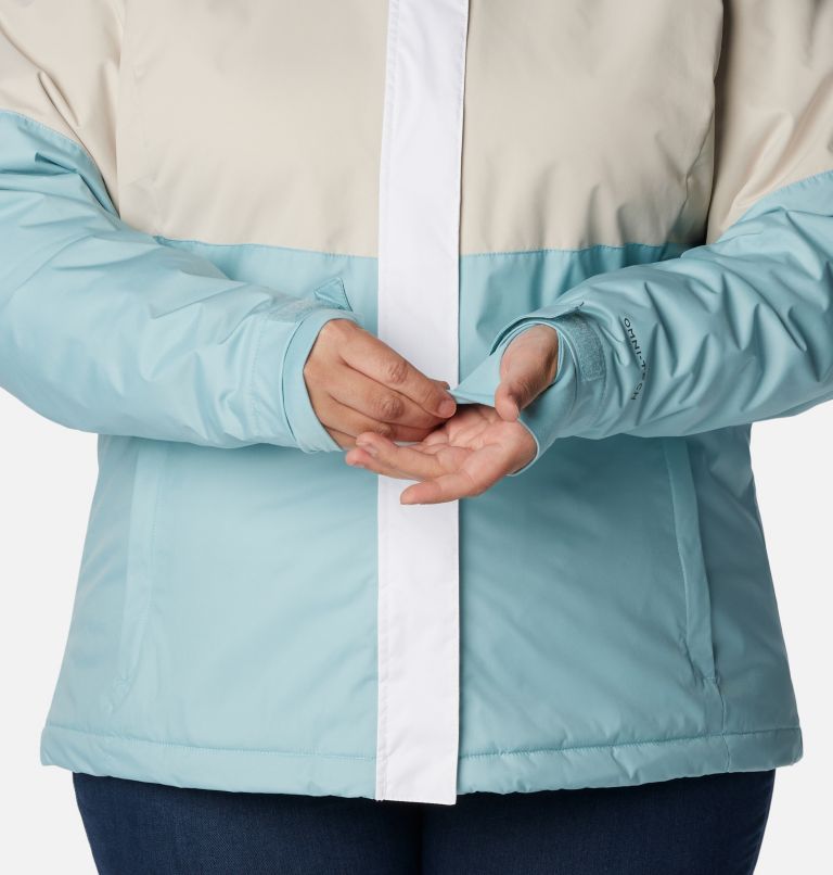 Thumbnail: Women's Tipton Peak II Insulated Jacket - Plus Size, Color: White, Dark Stone, Aqua Haze, image 7