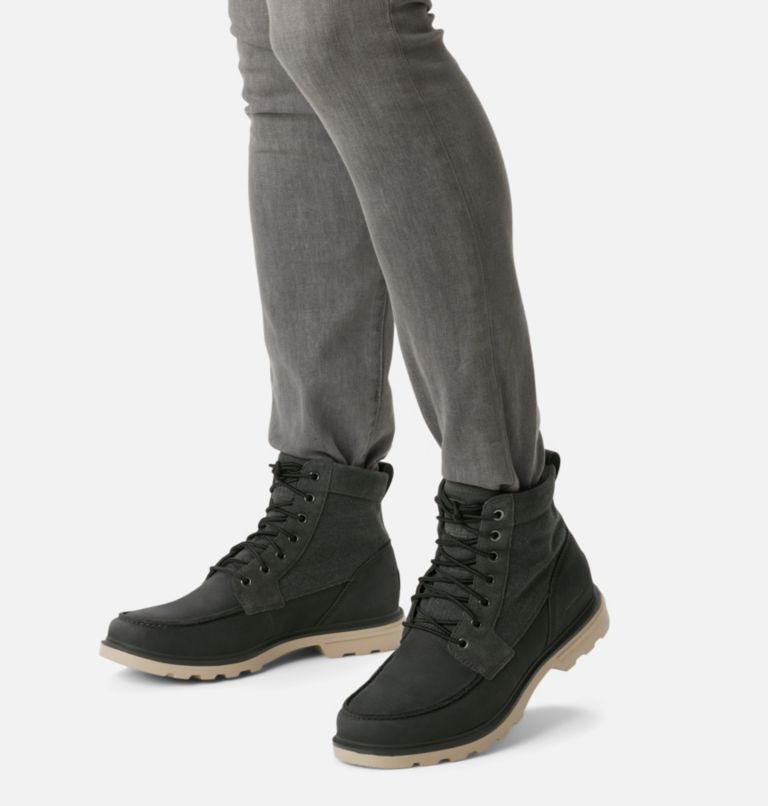 Men's Carson Moc Waterproof Winter Boot, Color: Coal, Oatmeal, image 8
