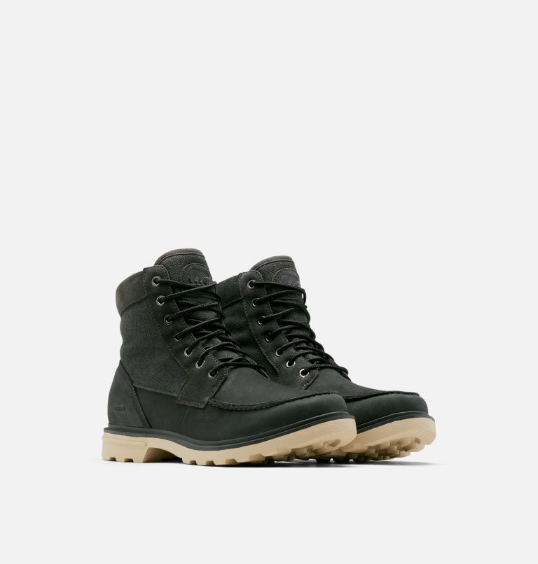Men's Carson Moc Waterproof Winter Boot, Color: Coal, Oatmeal, image 2