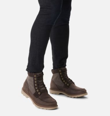 Men's Carson Moc Boot, Color: Blackened Brown, Khaki II