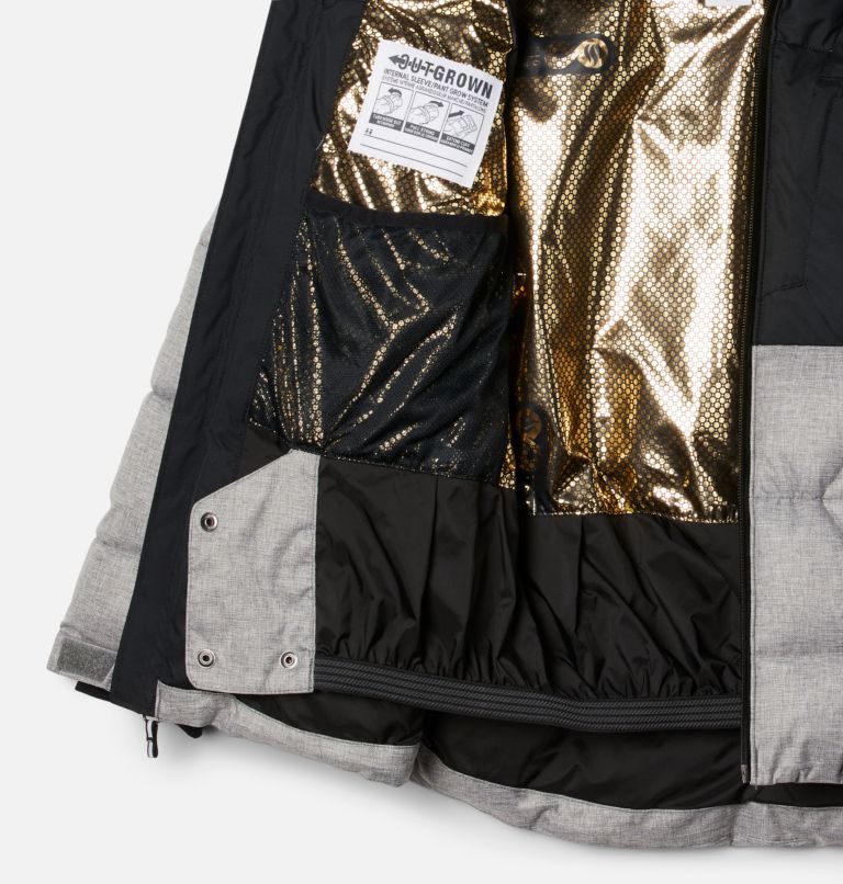 Thumbnail: Boys' Winter Powder II Quilted Jacket, Color: City Grey Heather, Black, image 3