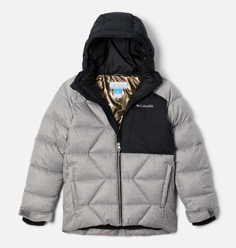 Thumbnail: Boys' Winter Powder II Quilted Jacket, Color: City Grey Heather, Black, image 1