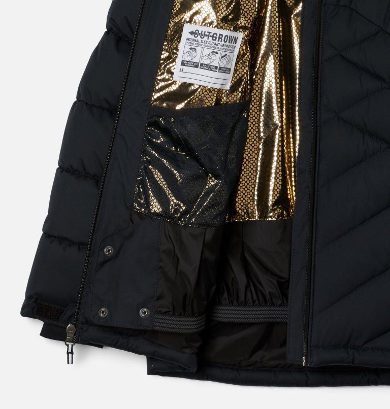 Thumbnail: Girls' Winter Powder II Quilted Jacket, Color: Black, image 3