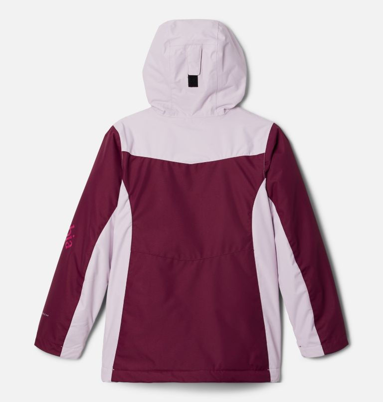Youth Rosie Run Insulated Waterproof Ski Jacket, Color: Marionberry, Aura, Wild Fuchsia, image 2