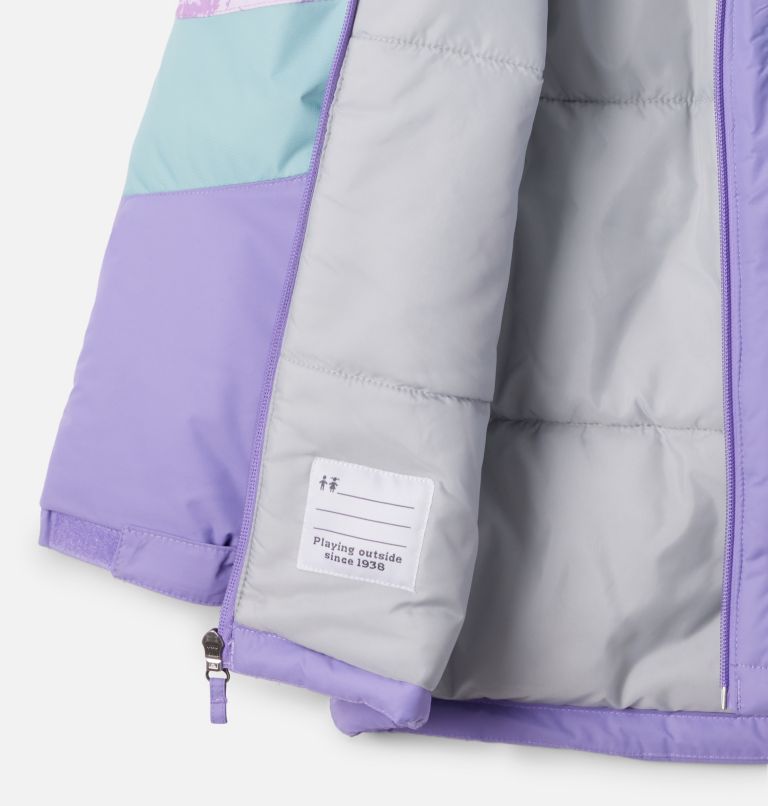 Girls' Horizon Ride II Jacket, Color: Paisley Purple, Gumdrop Whimsy,Aqua Haze, image 3