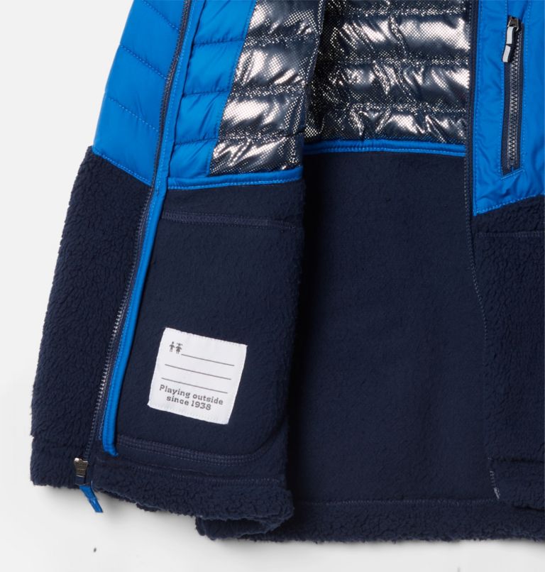 Boys' Powder Lite Novelty Hooded Jacket, Color: Bright Indigo, Collegiate Navy, image 3