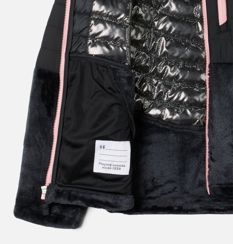 Thumbnail: Girls' Powder Lite Novelty Hooded Jacket, Color: Black, image 3