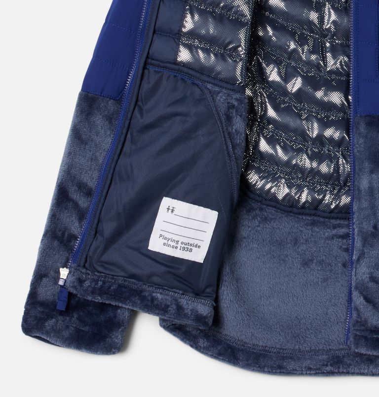 Girls' Powder Lite Novelty Hooded Jacket, Color: Dark Sapphire, Nocturnal, image 3