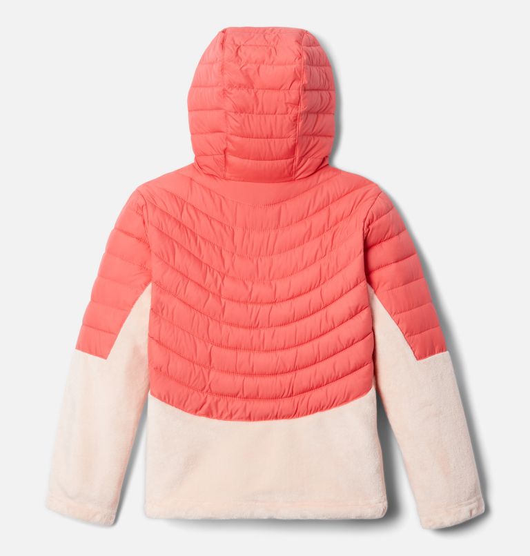 Girls' Powder Lite Novelty Hooded Jacket, Color: Blush Pink, Peach Blossom, image 2