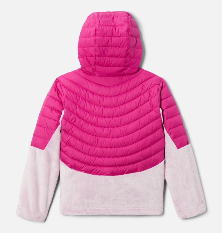 Thumbnail: Girls' Powder Lite Novelty Hooded Jacket, Color: Wild Fuchsia, Aura, image 2