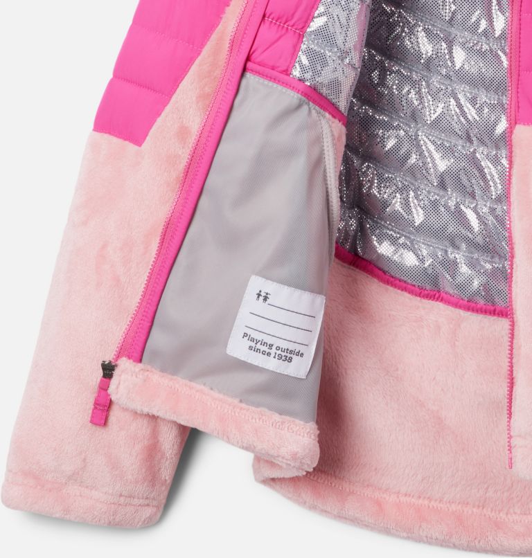Thumbnail: Youth Powder Lite Girls' Novelty Hooded Insulated Jacket, Color: Pink Ice, Pink Orchid, image 3