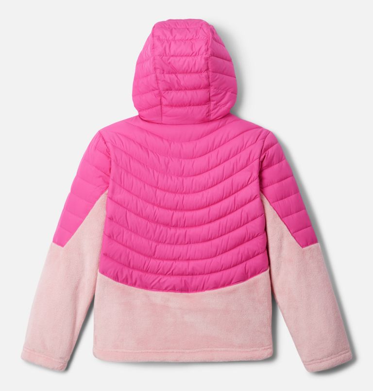 Youth Powder Lite Girls' Novelty Hooded Insulated Jacket, Color: Pink Ice, Pink Orchid, image 2