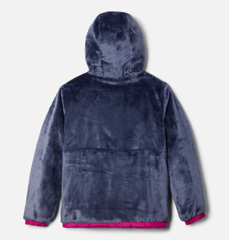 Girls' Big Fir Hooded Reversible Jacket, Color: Wild Fuchsia, Nocturnal, image 4
