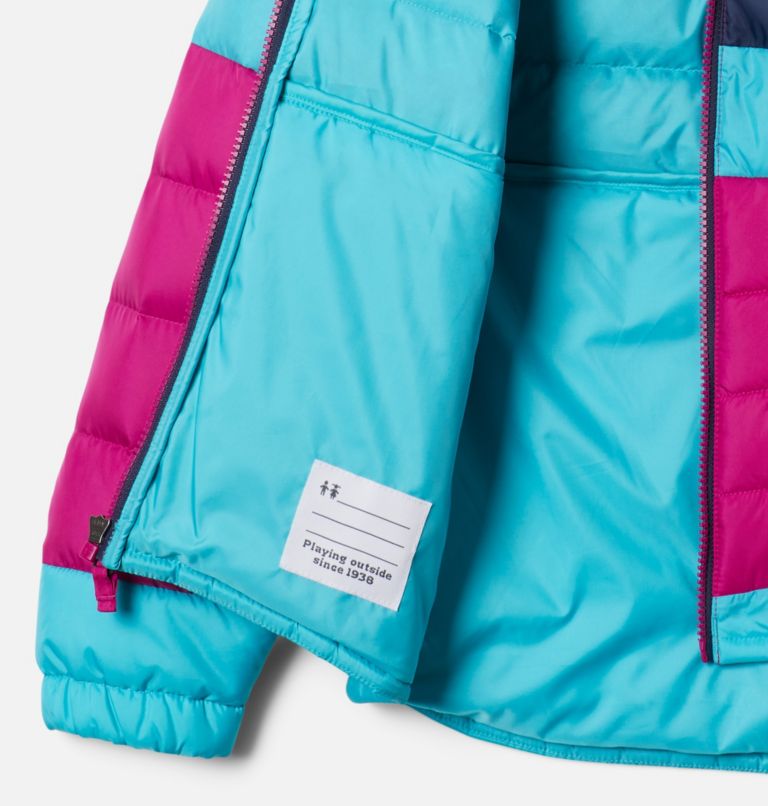 Thumbnail: Girls' Tumble Rock Down Hooded Jacket, Color: Wild Fuchsia, Geyser, Nocturnal, image 3