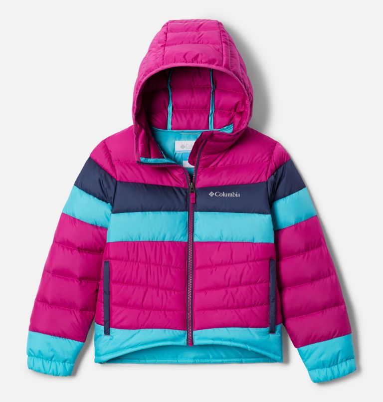 Thumbnail: Girls' Tumble Rock Down Hooded Jacket, Color: Wild Fuchsia, Geyser, Nocturnal, image 1