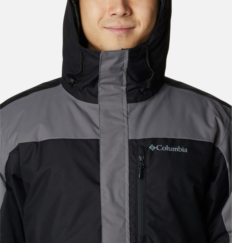 Thumbnail: Men's Tipton Peak II Insulated Rain Jacket, Color: City Grey, Black, image 4