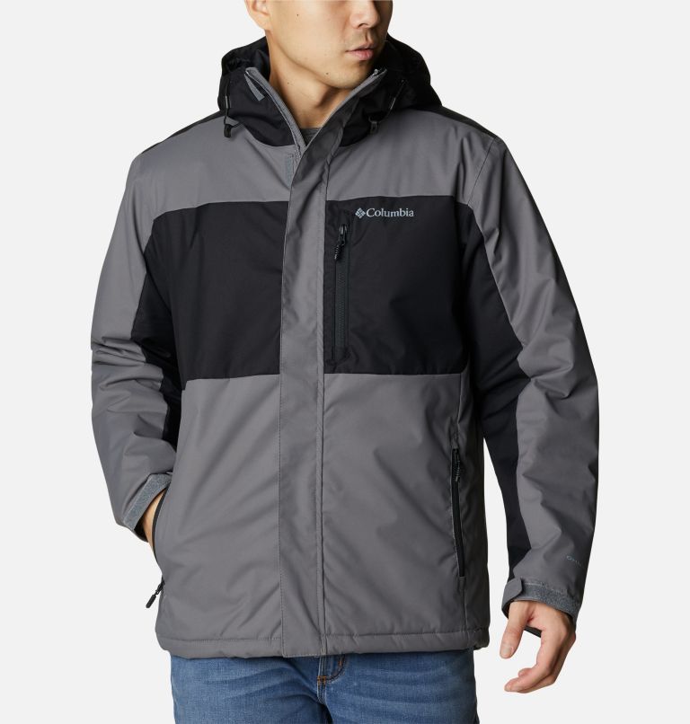 Men's Tipton Peak II Insulated Rain Jacket, Color: City Grey, Black, image 1