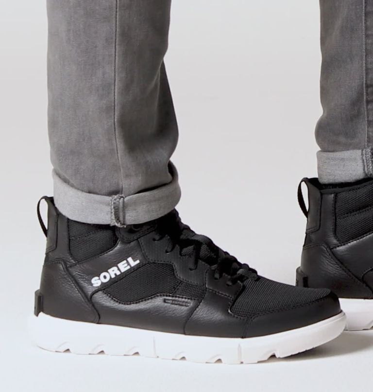 Men's Sorel Explorer Sneaker Mid, Color: Black, White