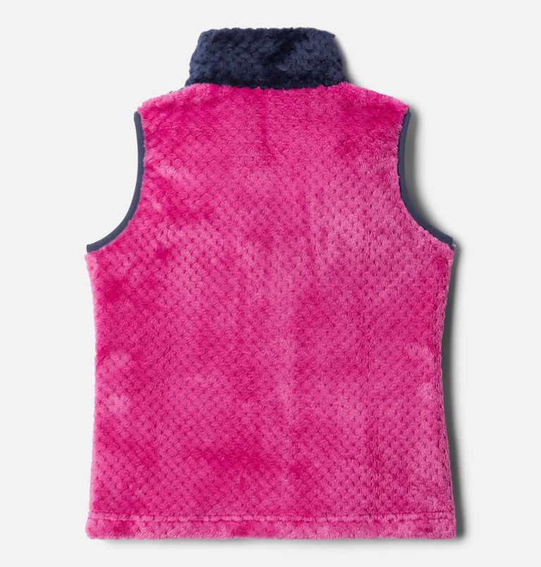 Thumbnail: Girls' Fire Side Sherpa Vest, Color: Nocturnal, Wild Fuchsia, image 2