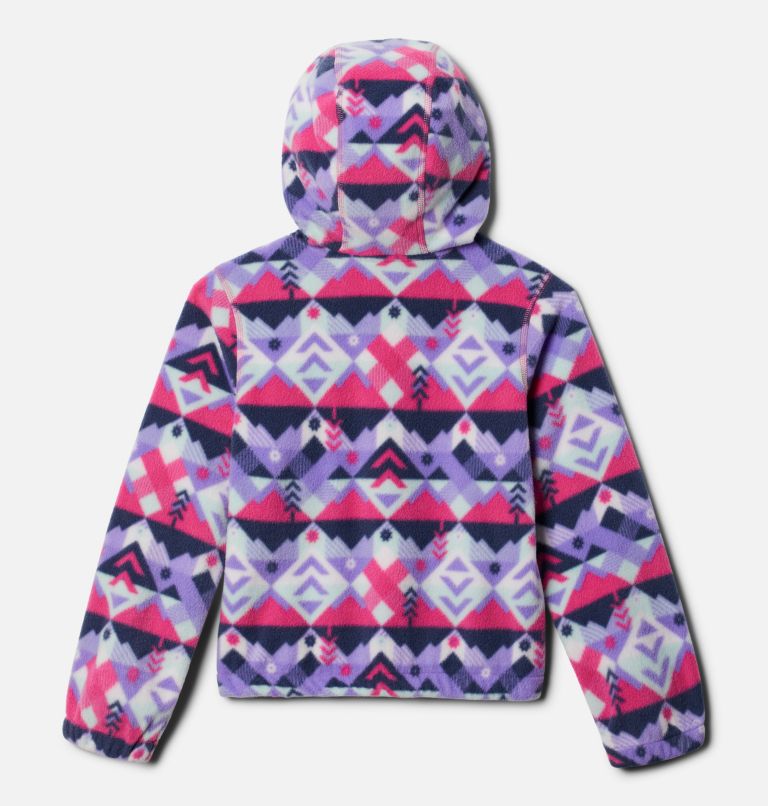 Girls' Benton Springs Hooded Half Zip Fleece Pullover, Color: White Checkpoint, image 2