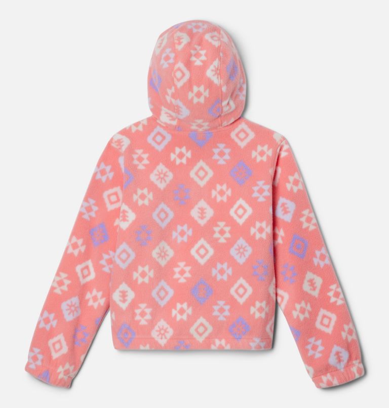 Girls' Benton Springs Hooded Half Zip Fleece Pullover, Color: Hot Coral Hinterland, image 2