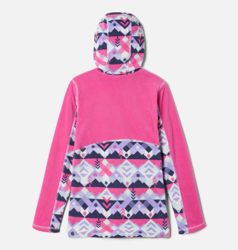 Girls' Glacial Hoodie, Color: White Checkpoint, Pink Ice, image 2