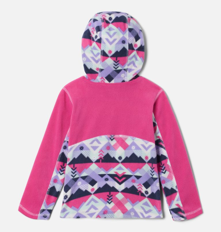 Girls' Toddler Glacial Hoodie, Color: White Checkpoint, Pink Ice, image 2