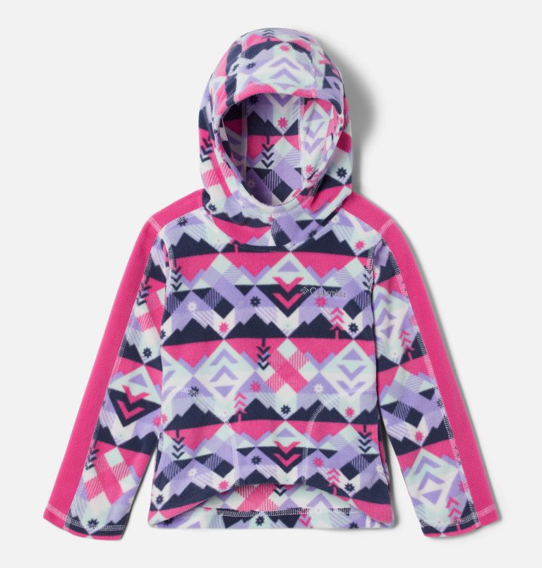 Girls' Toddler Glacial Hoodie, Color: White Checkpoint, Pink Ice, image 1