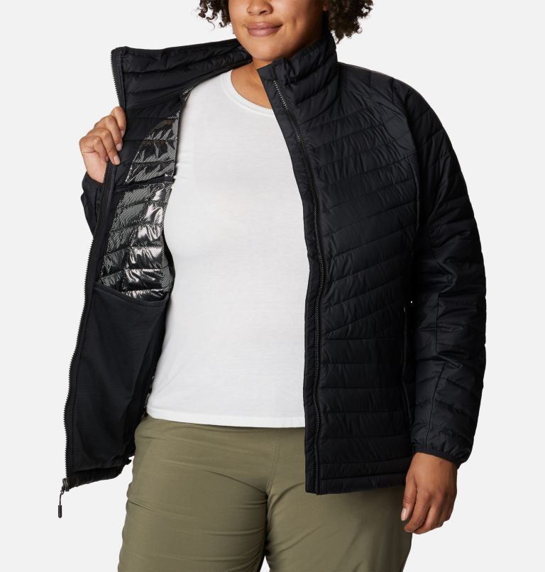 Thumbnail: Women's Powder Lite II Full Zip Insulated Jacket - Plus Size, Color: Black, image 5
