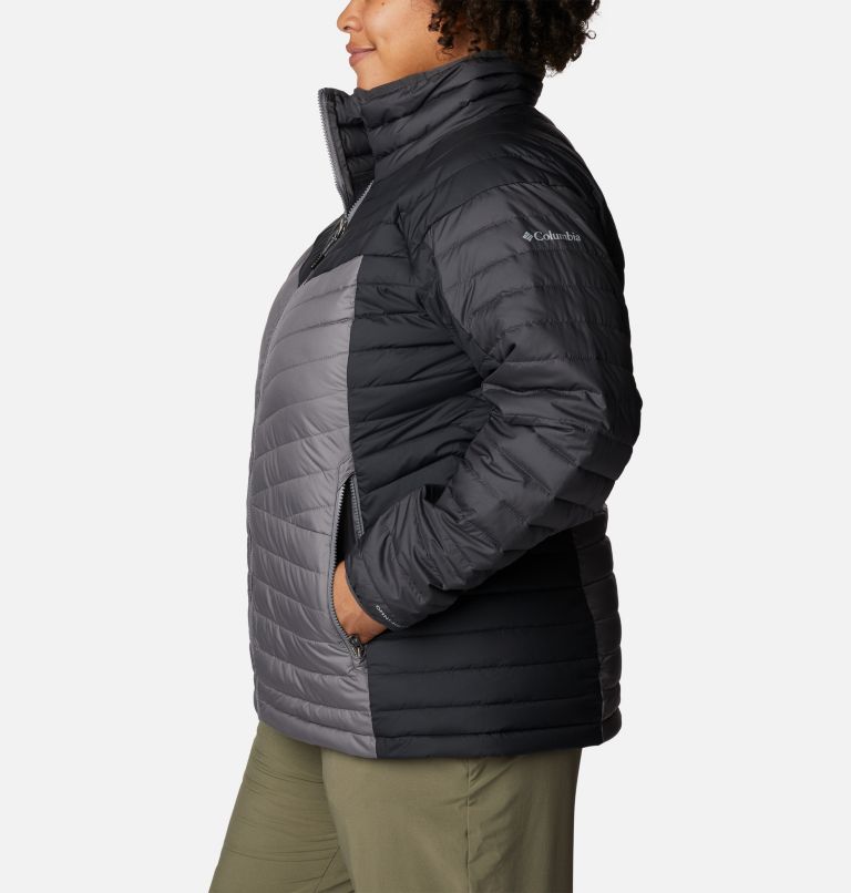 Thumbnail: Women's Powder Lite II Full Zip Insulated Jacket - Plus Size, Color: City Grey, Shark, Black, image 3