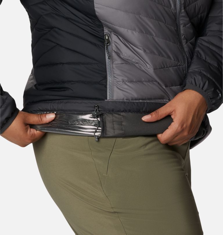 Thumbnail: Women's Powder Lite II Full Zip Insulated Jacket - Plus Size, Color: City Grey, Shark, Black, image 7