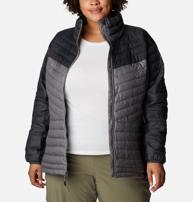 Thumbnail: Women's Powder Lite II Full Zip Insulated Jacket - Plus Size, Color: City Grey, Shark, Black, image 8