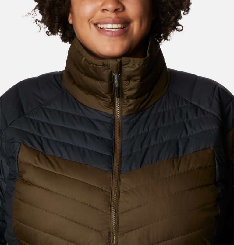 Women's Powder Lite II Full Zip Insulated Jacket - Plus Size, Color: Olive Green, Black, image 4