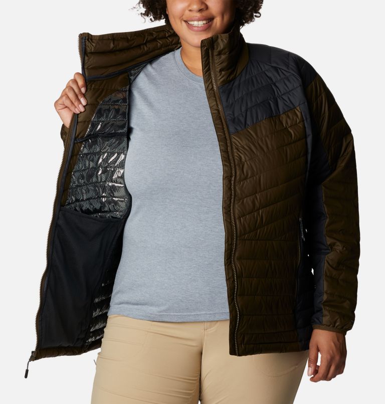 Women's Powder Lite II Full Zip Insulated Jacket - Plus Size, Color: Olive Green, Black, image 5