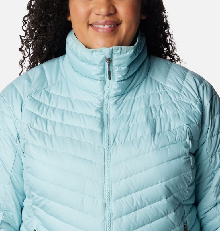 Thumbnail: Women's Powder Lite II Full Zip Insulated Jacket - Plus Size, Color: Aqua Haze, image 4