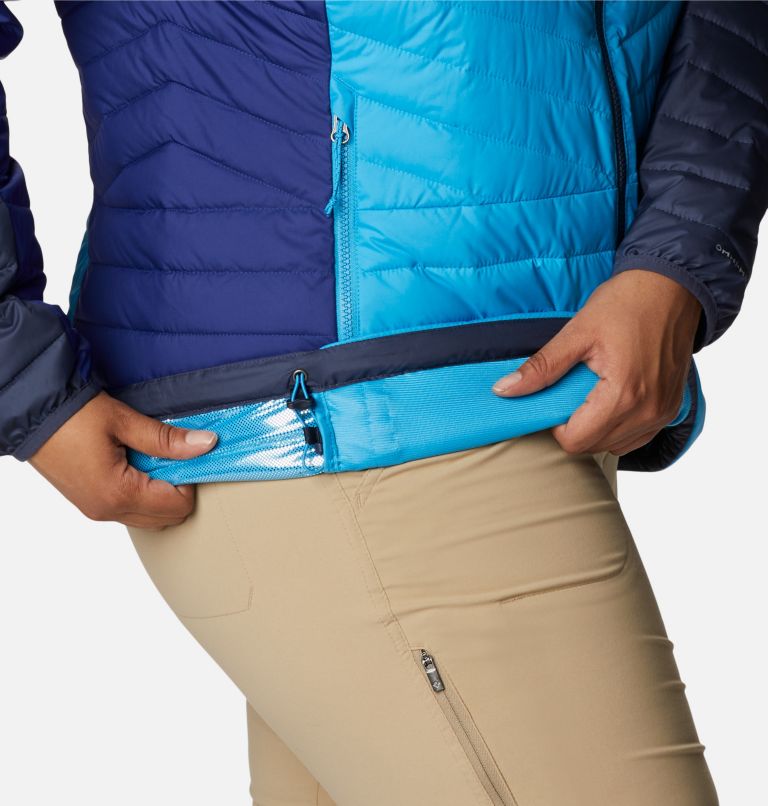 Thumbnail: Women's Powder Lite II Full Zip Insulated Jacket - Plus Size, Color: Blue Chill, Nocturnal, Dark Sapphire, image 7