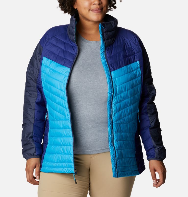 Thumbnail: Women's Powder Lite II Full Zip Insulated Jacket - Plus Size, Color: Blue Chill, Nocturnal, Dark Sapphire, image 8