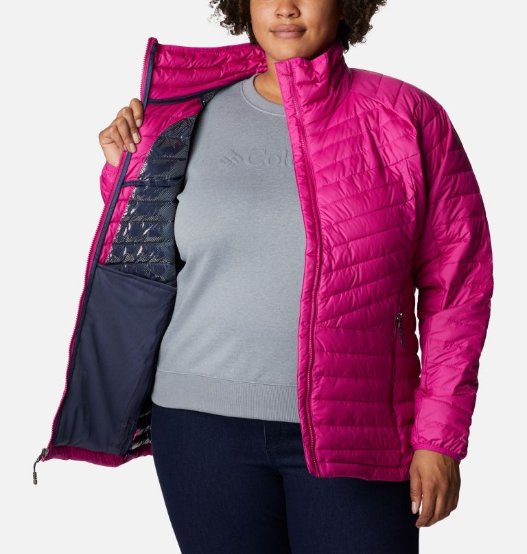 Thumbnail: Women's Powder Lite II Full Zip Insulated Jacket - Plus Size, Color: Wild Fuchsia, image 5
