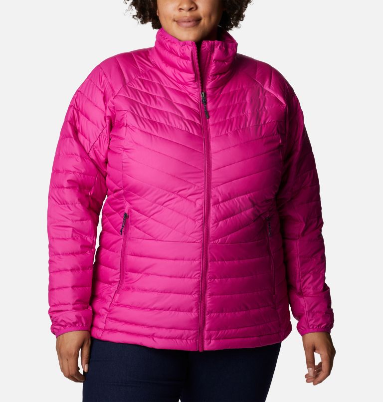 Thumbnail: Women's Powder Lite II Full Zip Insulated Jacket - Plus Size, Color: Wild Fuchsia, image 1