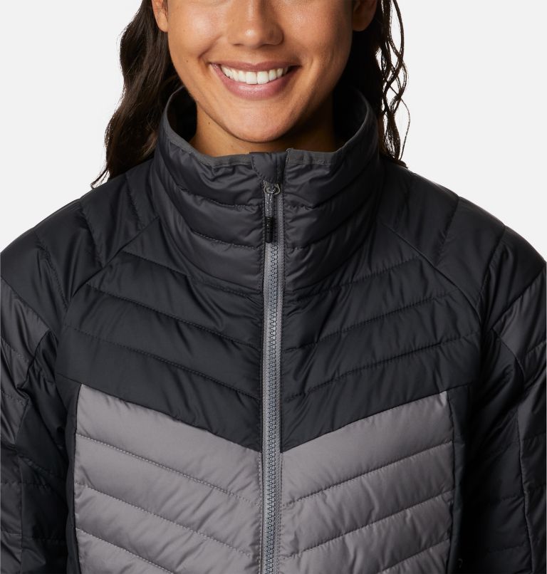 Thumbnail: Women's Powder Lite II Full Zip Jacket, Color: City Grey, Shark, Black, image 4