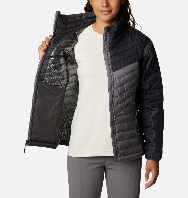 Thumbnail: Women's Powder Lite II Full Zip Jacket, Color: City Grey, Shark, Black, image 5