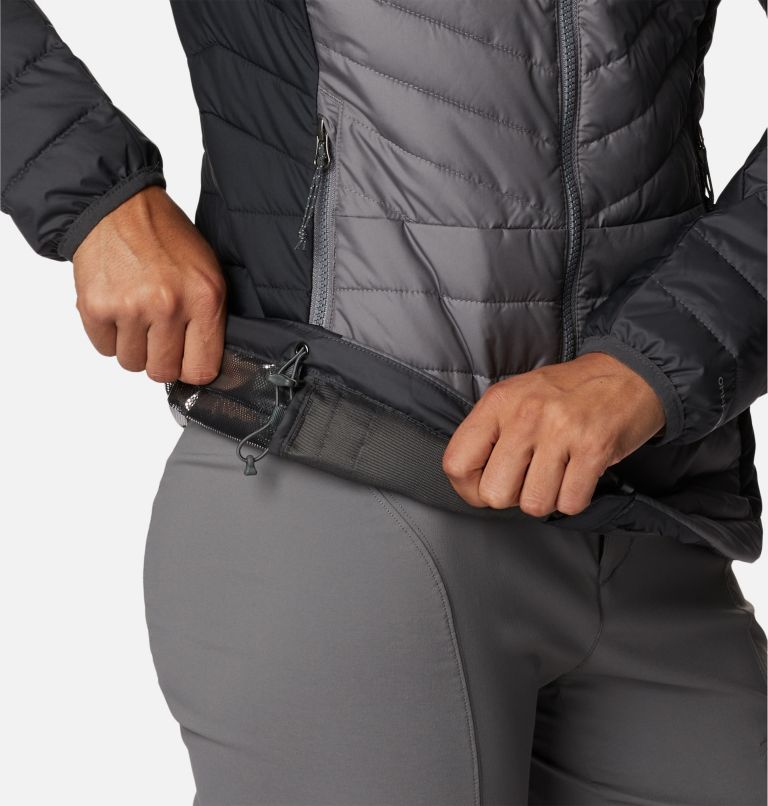 Thumbnail: Women's Powder Lite II Full Zip Jacket, Color: City Grey, Shark, Black, image 7
