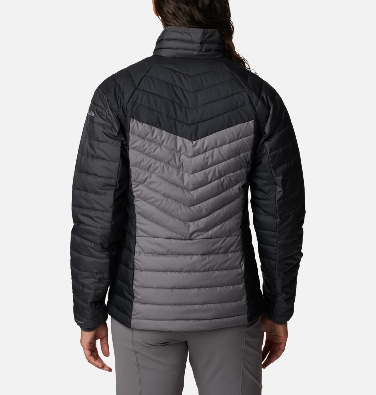 Women's Powder Lite II Full Zip Jacket, Color: City Grey, Shark, Black, image 2