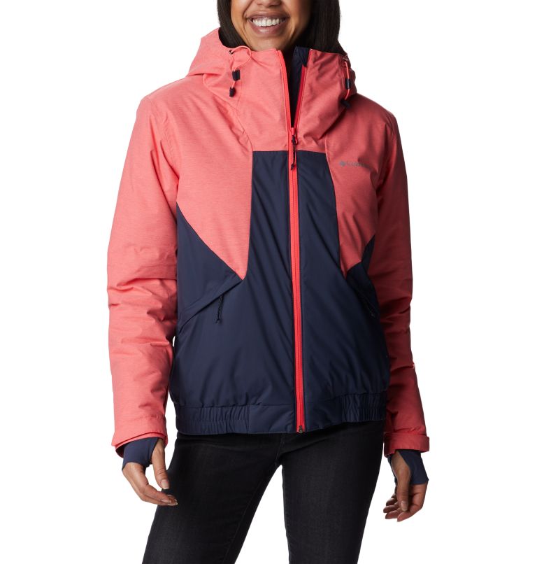 Women's Oso Mountain Insulated Jacket, Color: Nocturnal, Neon Sunrise, image 1