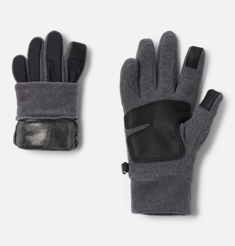 Thumbnail: Men's Cloudcap Fleece Gloves, Color: City Grey Heather, Black, image 2