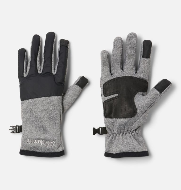 Women's Cloudcap Fleece Gloves, Color: City Grey Heather, Black, image 1