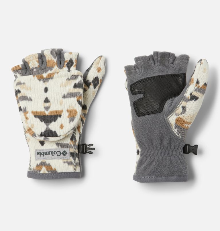 Women's Sweater Weather Flip Mittens, Color: Chalk Heather Rocky Mt, image 2